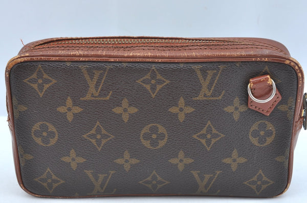 Auth Louis Vuitton Monogram Pochette Sport PM Clutch Hand Bag Old Model LV K9363