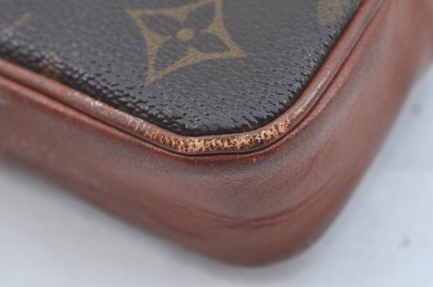 Auth Louis Vuitton Monogram Pochette Sport PM Clutch Hand Bag Old Model LV K9363