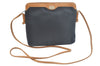 Authentic GUCCI Vintage Shoulder Cross Body Bag Purse Leather Navy Black K9371