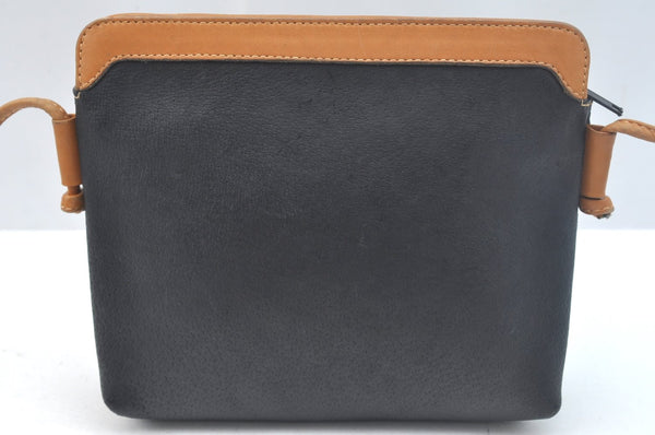 Authentic GUCCI Vintage Shoulder Cross Body Bag Purse Leather Navy Black K9371