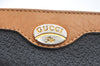 Authentic GUCCI Vintage Shoulder Cross Body Bag Purse Leather Navy Black K9371