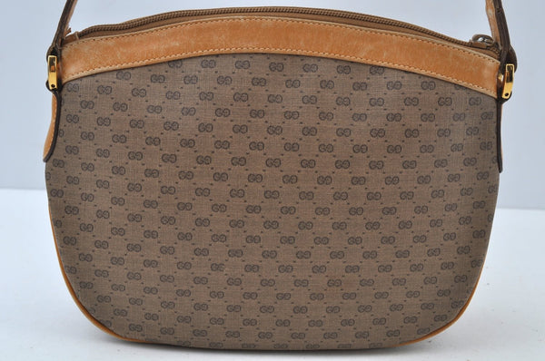 Authentic GUCCI Micro GG PVC Leather Shoulder Bag Purse Brown Junk K9379