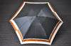 Authentic FENDI Vintage Folding Umbrella Polyester Black White K9404