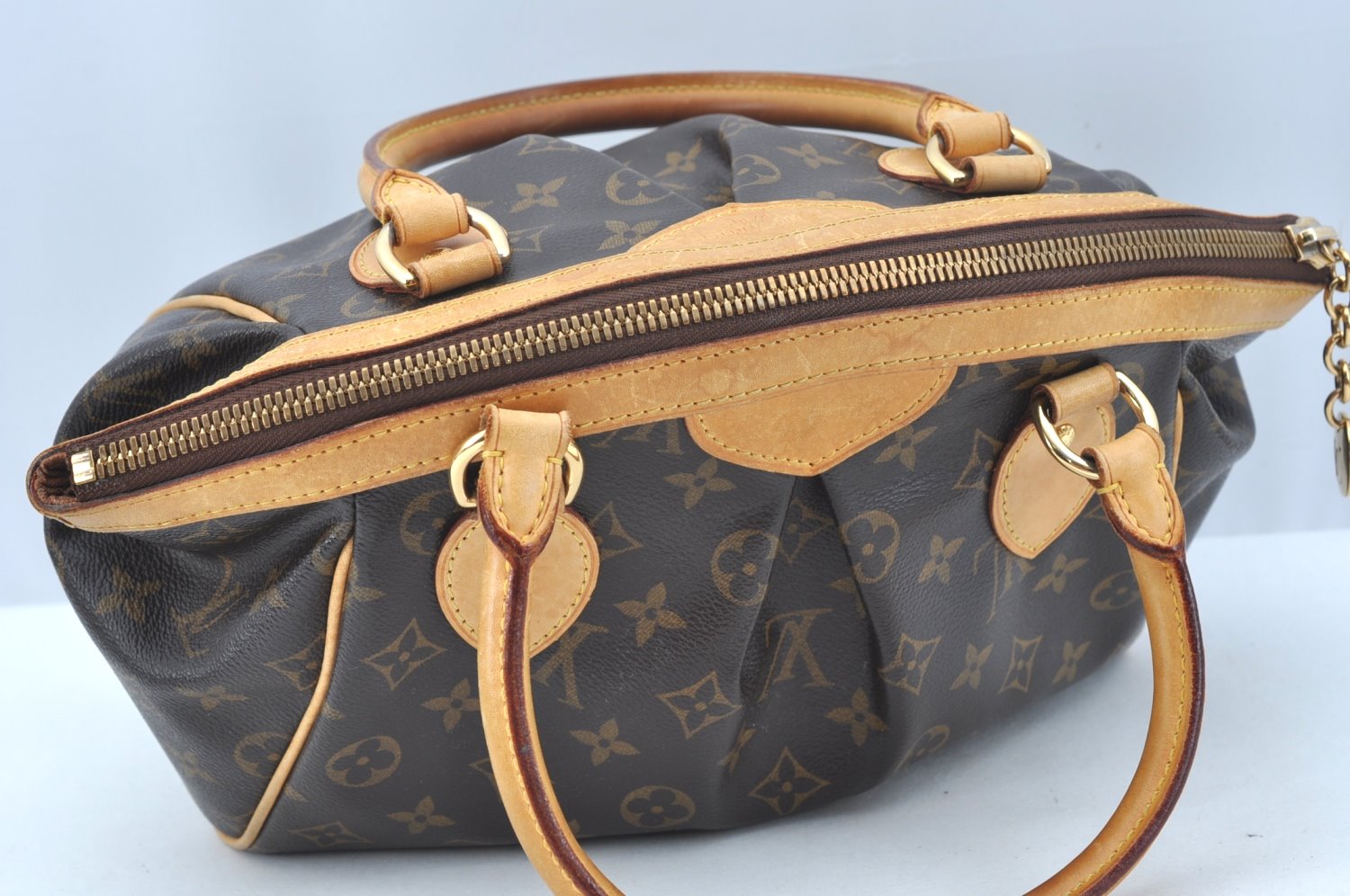 Authentic Louis Vuitton Monogram Tivoli PM Hand Tote Bag Purse M40143 LV K9407