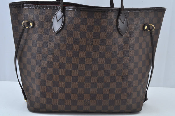 Authentic Louis Vuitton Damier Neverfull MM Shoulder Tote Bag N51105 LV K9416