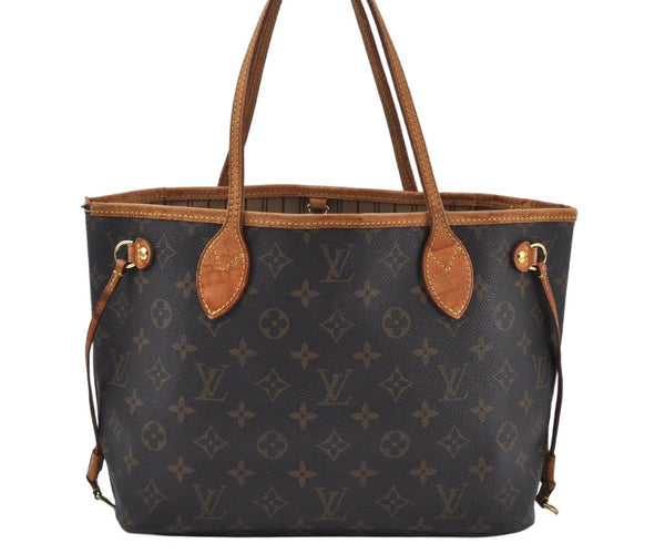 Authentic Louis Vuitton Monogram Neverfull PM Shoulder Tote Bag M40155 LV K9423