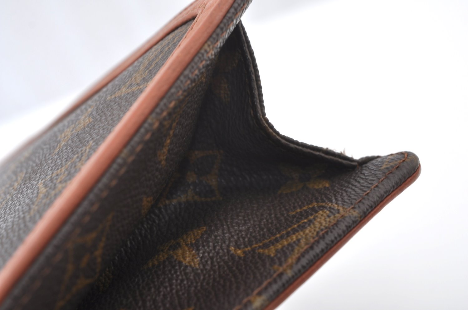 Auth Louis Vuitton Monogram Pochette Dame GM Clutch Hand Bag Old Model LV K9437