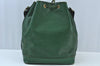 Authentic Louis Vuitton Epi Noe Shoulder Drawstring Bag Green M44004 LV K9438