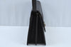 Authentic Burberrys Vintage Leather Clutch Hand Bag Purse Black K9462