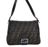 Auth FENDI Zucca Mamma Baguette Shoulder Bag Canvas Leather Brown K9478