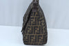 Auth FENDI Zucca Mamma Baguette Shoulder Bag Canvas Leather Brown K9478