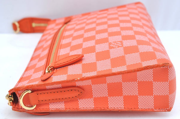 Auth Louis Vuitton Damier Color Module Shoulder Clutch Bag Orange Junk K9479