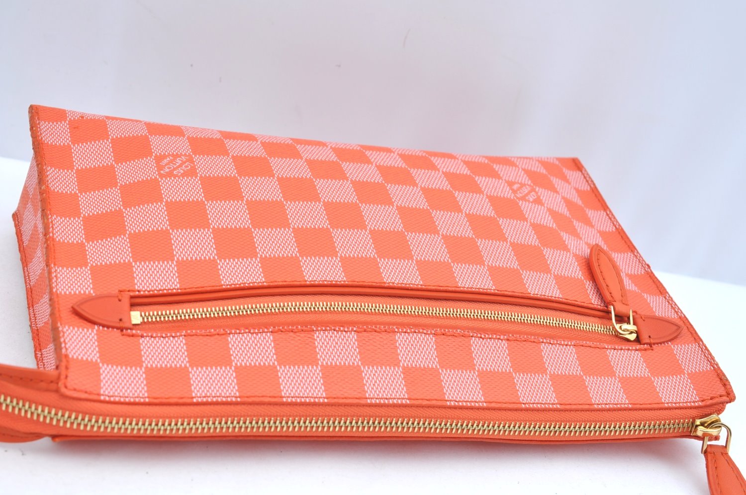 Auth Louis Vuitton Damier Color Module Shoulder Clutch Bag Orange Junk K9479