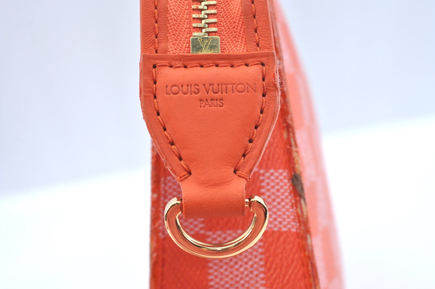 Auth Louis Vuitton Damier Color Module Shoulder Clutch Bag Orange Junk K9479