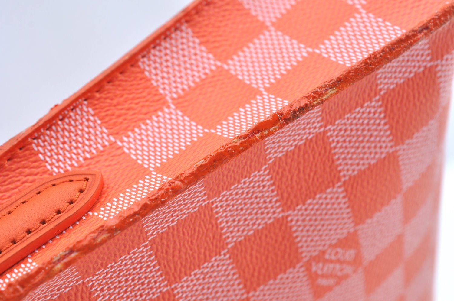 Auth Louis Vuitton Damier Color Module Shoulder Clutch Bag Orange Junk K9479