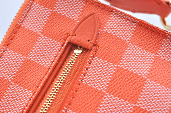 Auth Louis Vuitton Damier Color Module Shoulder Clutch Bag Orange Junk K9479