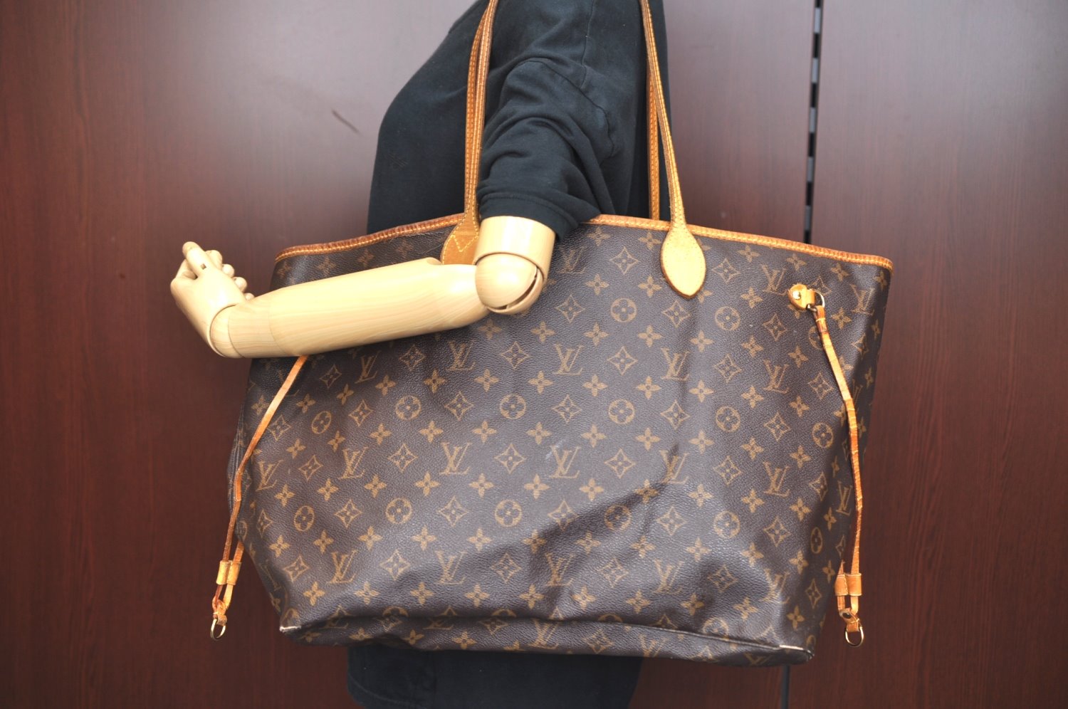 Authentic Louis Vuitton Monogram Neverfull GM Shoulder Tote Bag M40157 LV K9481