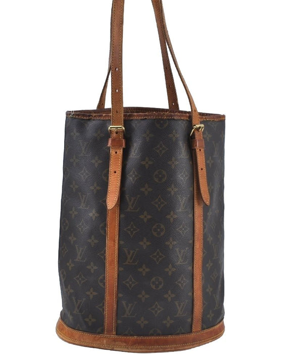 Authentic Louis Vuitton Monogram Bucket GM Shoulder Tote Bag M42236 Junk K9483