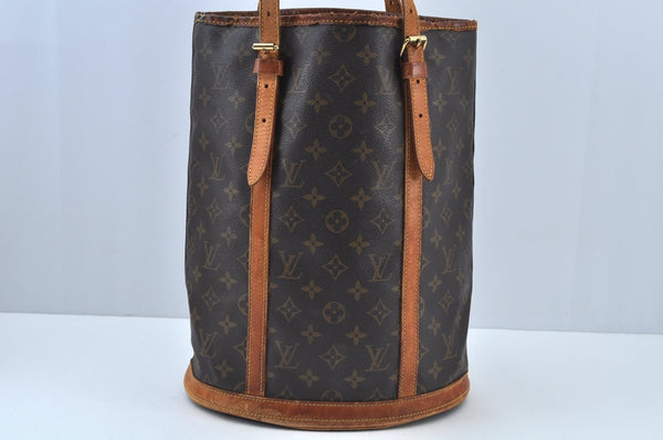 Authentic Louis Vuitton Monogram Bucket GM Shoulder Tote Bag M42236 Junk K9483