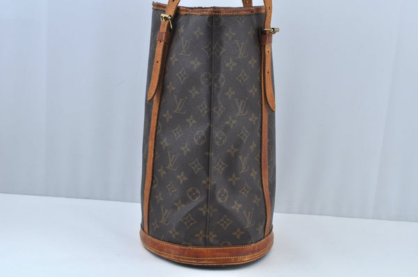 Authentic Louis Vuitton Monogram Bucket GM Shoulder Tote Bag M42236 Junk K9483