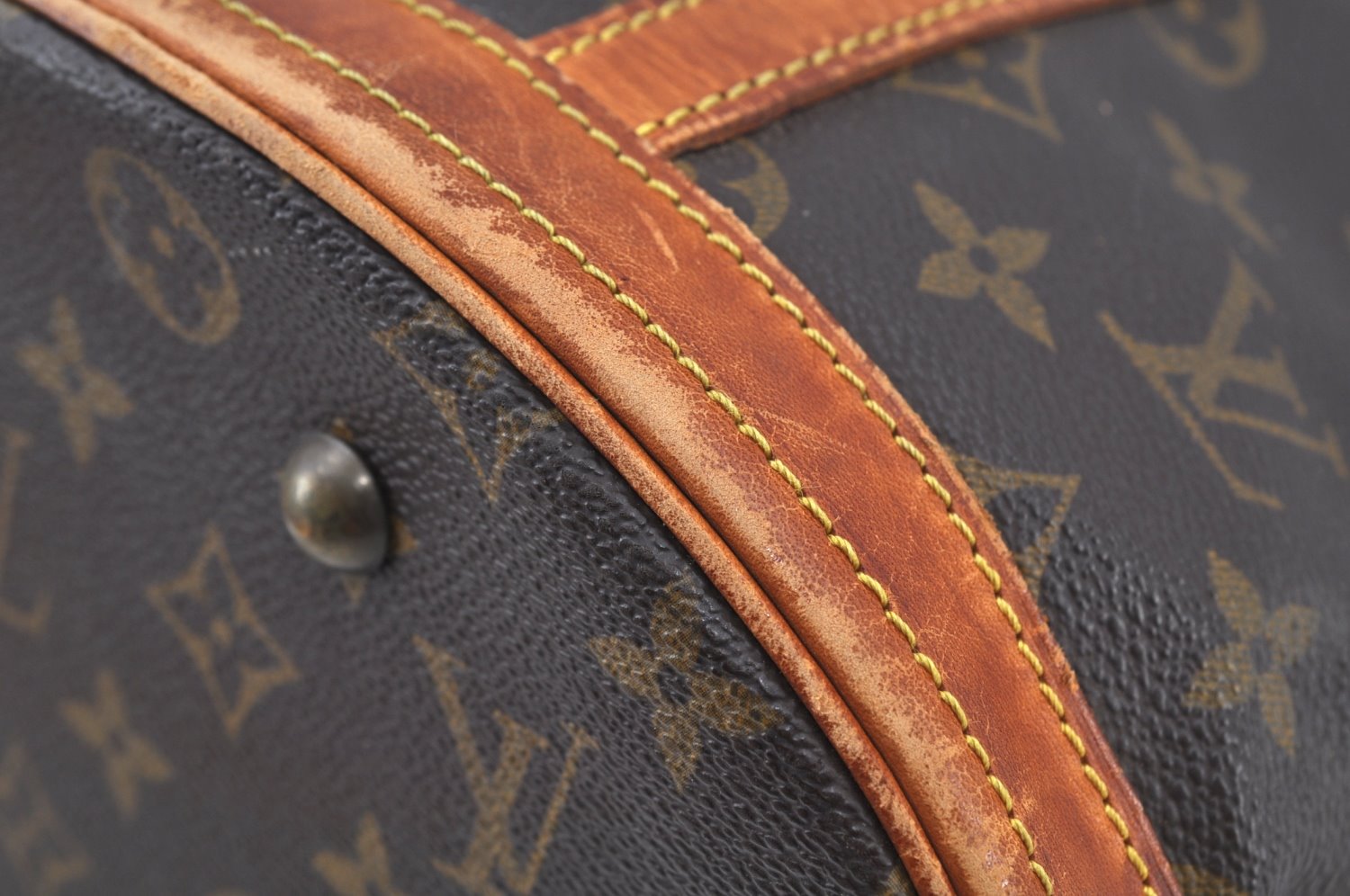 Authentic Louis Vuitton Monogram Bucket GM Shoulder Tote Bag M42236 Junk K9483