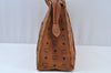 Authentic MCM Visetos Leather Vintage Shoulder Tote Bag Brown K9486