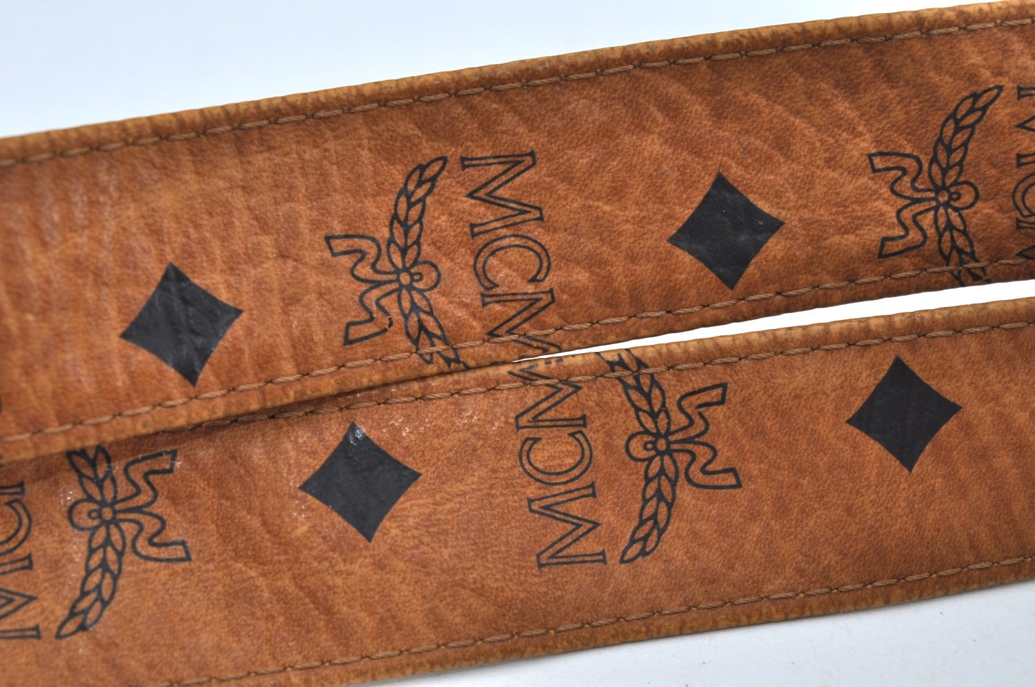 Authentic MCM Visetos Leather Vintage Shoulder Tote Bag Brown K9486