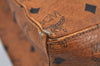 Authentic MCM Visetos Leather Vintage Shoulder Tote Bag Brown K9486