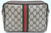 Authentic GUCCI Sherry Line Clutch Hand Bag Purse GG PVC Leather Brown K9487