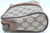Authentic GUCCI Sherry Line Clutch Hand Bag Purse GG PVC Leather Brown K9487