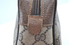 Authentic GUCCI Sherry Line Clutch Hand Bag Purse GG PVC Leather Brown K9487