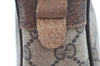 Authentic GUCCI Sherry Line Clutch Hand Bag Purse GG PVC Leather Brown K9487