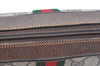 Authentic GUCCI Sherry Line Clutch Hand Bag Purse GG PVC Leather Brown K9487
