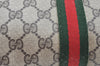 Authentic GUCCI Sherry Line Clutch Hand Bag Purse GG PVC Leather Brown K9487