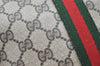 Authentic GUCCI Sherry Line Clutch Hand Bag Purse GG PVC Leather Brown K9487