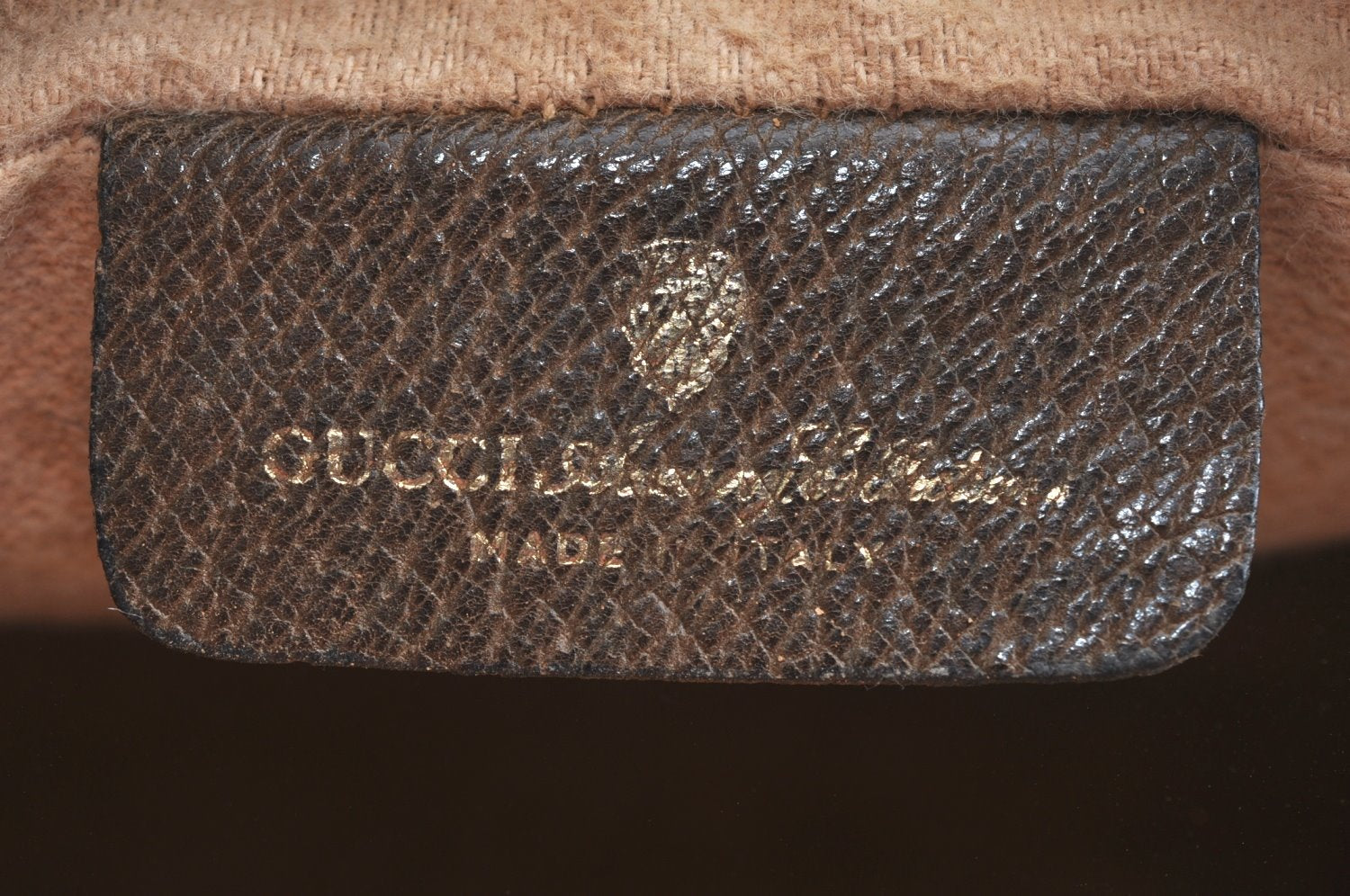 Authentic GUCCI Sherry Line Clutch Hand Bag Purse GG PVC Leather Brown K9487