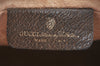Authentic GUCCI Sherry Line Clutch Hand Bag Purse GG PVC Leather Brown K9487