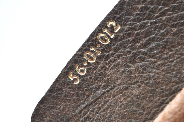 Authentic GUCCI Sherry Line Clutch Hand Bag Purse GG PVC Leather Brown K9487