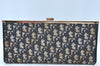 Authentic Christian Dior Trotter Clutch Bag Purse Canvas Leather Blue K9490