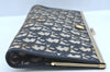 Authentic Christian Dior Trotter Clutch Bag Purse Canvas Leather Blue K9490