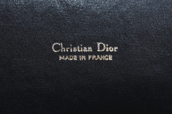 Authentic Christian Dior Trotter Clutch Bag Purse Canvas Leather Blue K9490