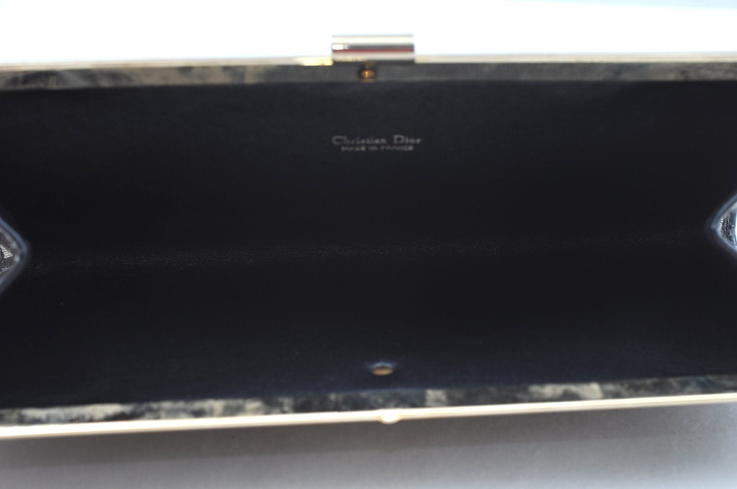 Authentic Christian Dior Trotter Clutch Bag Purse Canvas Leather Blue K9490