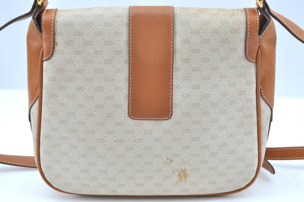 Authentic GUCCI Micro GG PVC Leather Shoulder Cross Body Bag White K9493