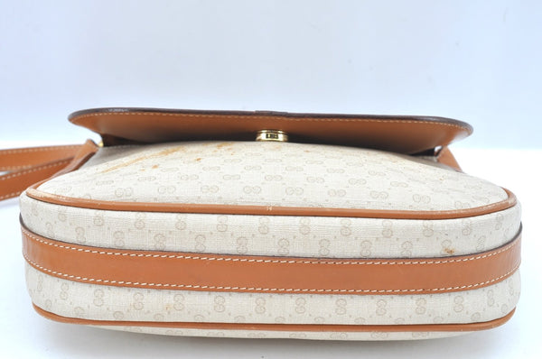 Authentic GUCCI Micro GG PVC Leather Shoulder Cross Body Bag White K9493