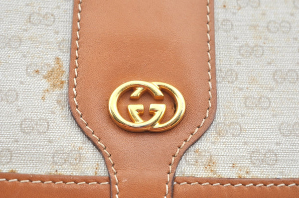 Authentic GUCCI Micro GG PVC Leather Shoulder Cross Body Bag White K9493