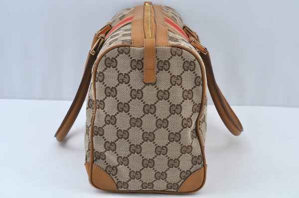 Authentic GUCCI Sherry Line Hand Bag GG Canvas Leather Brown Junk K9494