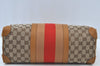 Authentic GUCCI Sherry Line Hand Bag GG Canvas Leather Brown Junk K9494