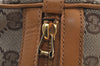 Authentic GUCCI Sherry Line Hand Bag GG Canvas Leather Brown Junk K9494