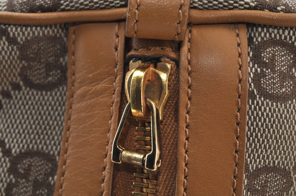 Authentic GUCCI Sherry Line Hand Bag GG Canvas Leather Brown Junk K9494
