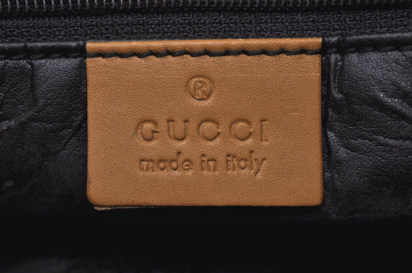 Authentic GUCCI Sherry Line Hand Bag GG Canvas Leather Brown Junk K9494